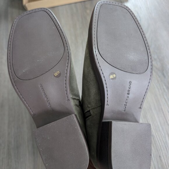 Lucky Brand Kazey Ankle Boot Suede Martini Green Sz8 - Picture 5 of 9